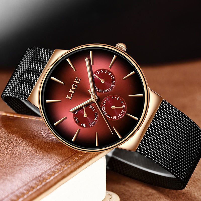 Relógio De Aço Slim New Fashion à prova d'água