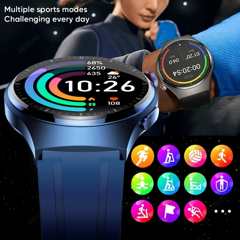 SmartWatch 2023 - Com Medidor de Glicose e Pressão Arterial - Super Tela HD AMOLED à Prova d'água