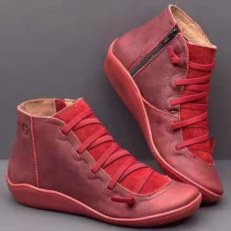BOTA  FEMININA DE COURO VINTAGE