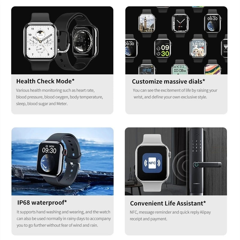Smartwatch Ultra Série 9 NFC Unissex à Prova d'água