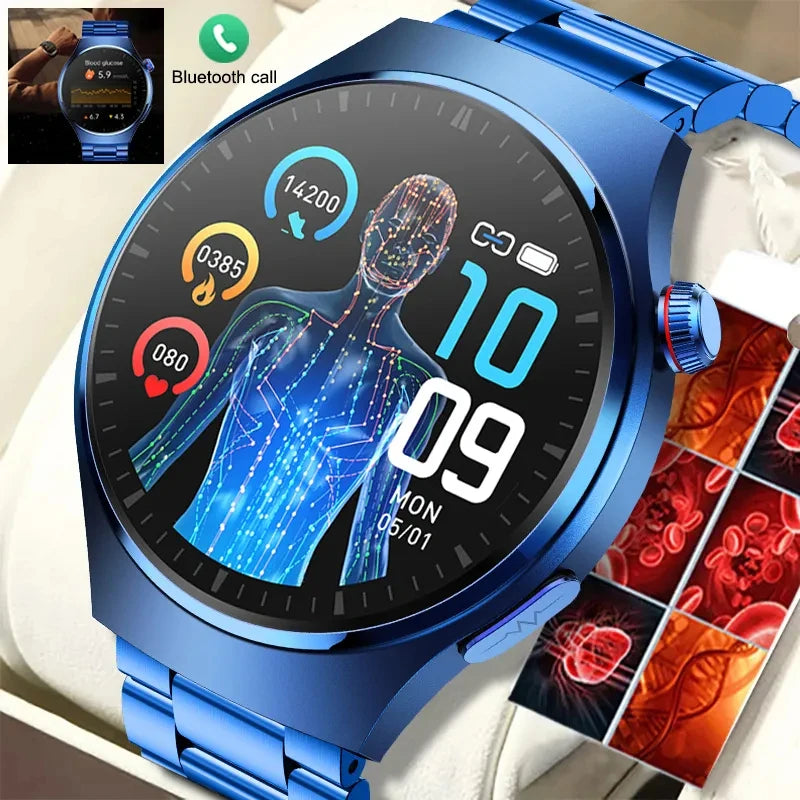 SmartWatch 2023 - Com Medidor de Glicose e Pressão Arterial - Super Tela HD AMOLED à Prova d'água
