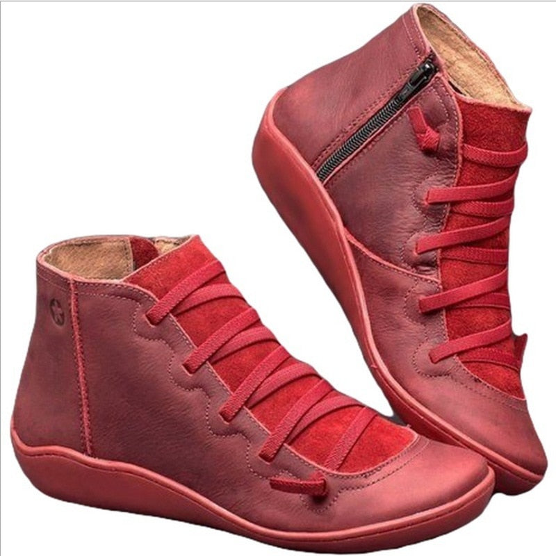 BOTA  FEMININA DE COURO VINTAGE