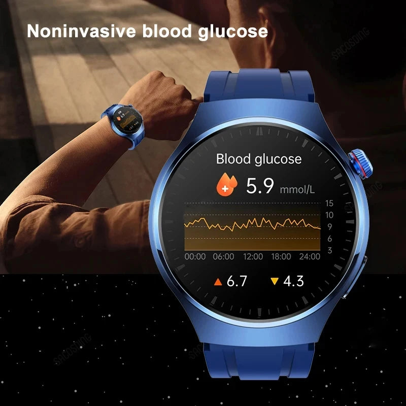 SmartWatch 2023 - Com Medidor de Glicose e Pressão Arterial - Super Tela HD AMOLED à Prova d'água