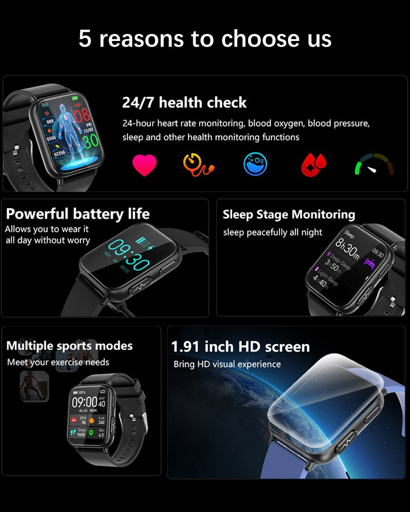 Smartwatch Monitor de Glicose e pressão à prova d'água