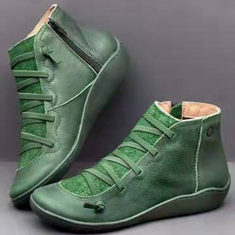 BOTA  FEMININA DE COURO VINTAGE