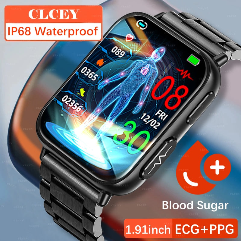Smartwatch Monitor de Glicose e pressão à prova d'água